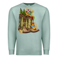 Seafoam Christmas Boots Premium Sweatshirt - CowhideDigitalArt