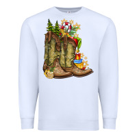 White Christmas Boots Premium Sweatshirt - CowhideDigitalArt