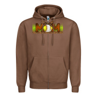 Chestnut Baseball And Softball Mom Libbey Glass Zipper Hoodie - BundleAndBundleShop
