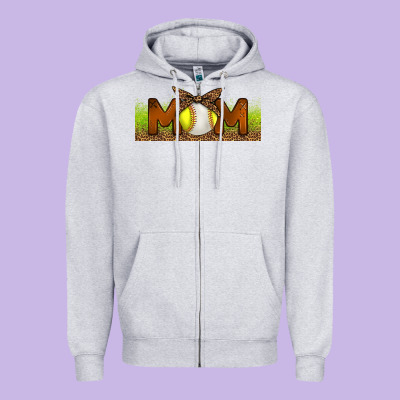 Baseball And Softball Mom Libbey Glass Zipper Hoodie Designed By Bundleandbundleshop