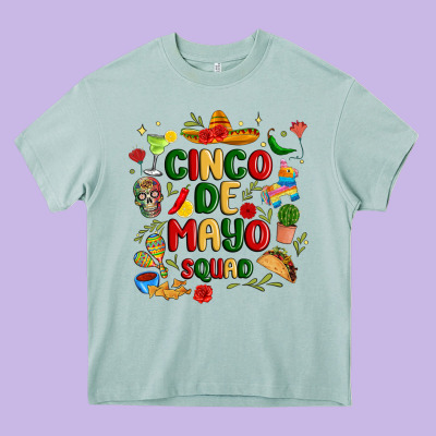 Cinco De Mayo Squad Heavy Core Tee Designed By Jahusdesignshop