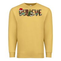Antique Gold Believe Christmas Premium Sweatshirt - CowhideDigitalArt
