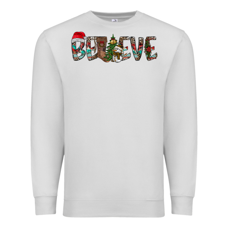 Believe Christmas Premium Sweatshirt by CowhideDigitalArt | Teevron