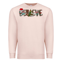 Pale Pink Believe Christmas Premium Sweatshirt - CowhideDigitalArt