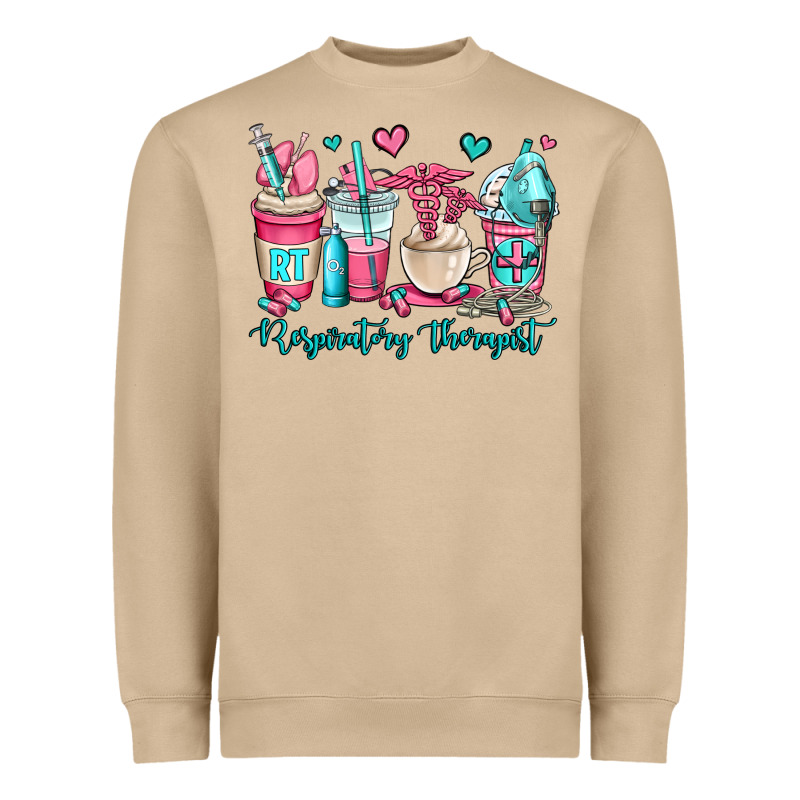 Rt Respiratory Therapist Coffee Cups Heavyweight Sweatshirt by OliviaCreatesArt | Teevron