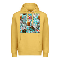 Antique Gold dentist coffee cups toothpaste and teeth with cowhide seamless pattern Premium Hoodie - BundleAndBundleShop