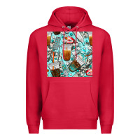 Cardinal dentist coffee cups toothpaste and teeth with cowhide seamless pattern Premium Hoodie - BundleAndBundleShop