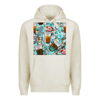 Oatmeal Heather dentist coffee cups toothpaste and teeth with cowhide seamless pattern Premium Hoodie - BundleAndBundleShop