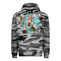 Slate Camo dentist coffee cups toothpaste and teeth with cowhide seamless pattern Premium Hoodie - BundleAndBundleShop