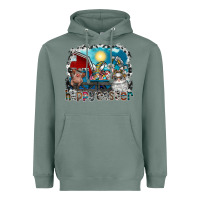 Sage Happy Easter Heavyweight Hoodie - CowhideDigitalArt