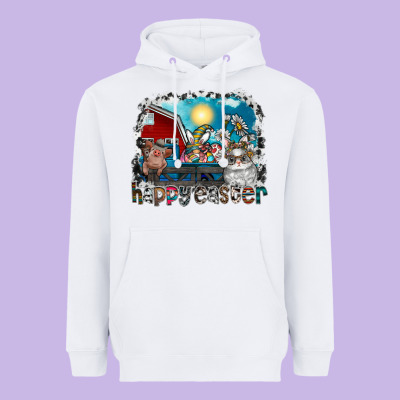Happy Easter Heavyweight Hoodie Designed By Cowhidedigitalart