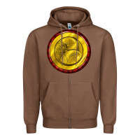 Chestnut american football round earrings Zipper Hoodie - BundleAndBundleShop