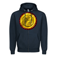 Navy american football round earrings Zipper Hoodie - BundleAndBundleShop