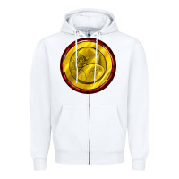 White american football round earrings Zipper Hoodie - BundleAndBundleShop