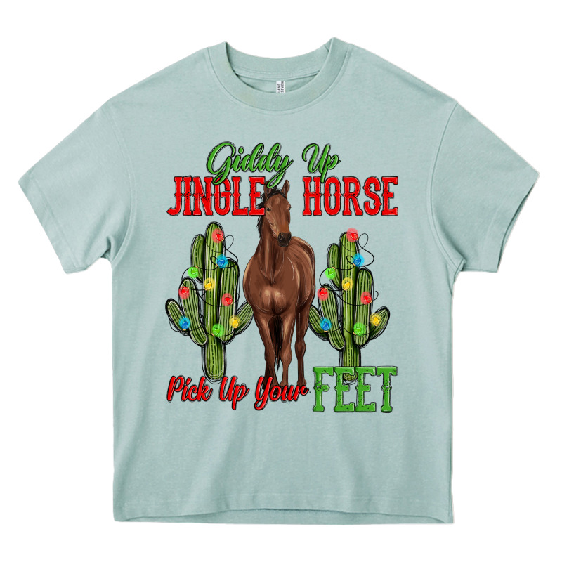Giddy Up Jingle Horse Pick Up Your Feet Heavy Core Tee by MaliasSmallBusiness | Teevron