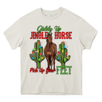 Cream giddy up jingle horse pick up your feet Heavy Core Tee - MaliasSmallBusiness