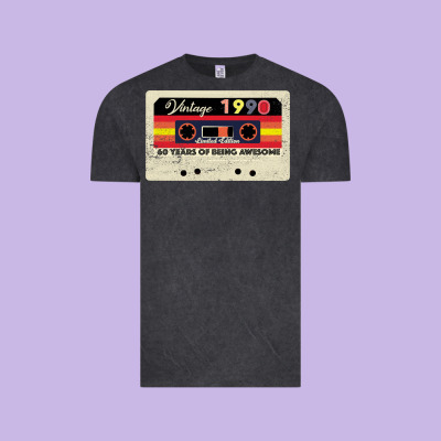 Vintage 1990 60th Birthday Cassette 30 Years Old 60 Years Vintage Tee Designed By Bettercallsaul