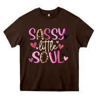 Chocolate Brown sassy little soul Heavy Core Tee - MaliasSmallBusiness