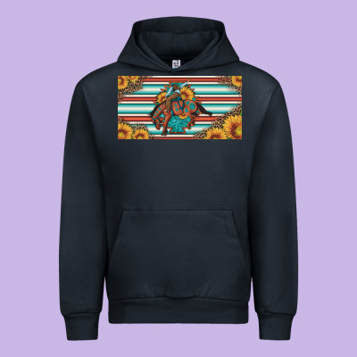Bucking Bronco Aztec Shape License Plate Urban Hoodie Designed By Artiststas