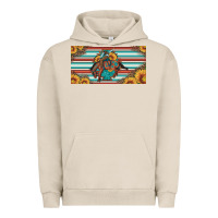 Pigment French Oak bucking bronco aztec shape license plate Urban Hoodie - Artiststas