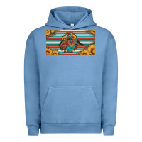 Pigment Pebble Blue bucking bronco aztec shape license plate Urban Hoodie - Artiststas