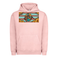Pigment Salmon bucking bronco aztec shape license plate Urban Hoodie - Artiststas