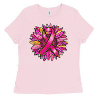 Bubblegum Pink breast cancer sunflower Ladies Tee - RanaPortraitStore