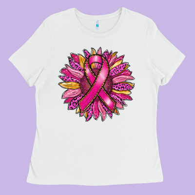Breast Cancer Sunflower Ladies Tee Designed By Ranaportraitstore