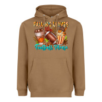Toasted Coconut Falling Leaves Football Please Heavyweight Hoodie - CowhideDigitalArt
