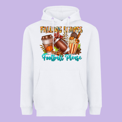 Falling Leaves Football Please Heavyweight Hoodie Designed By Cowhidedigitalart