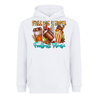 White Falling Leaves Football Please Heavyweight Hoodie - CowhideDigitalArt