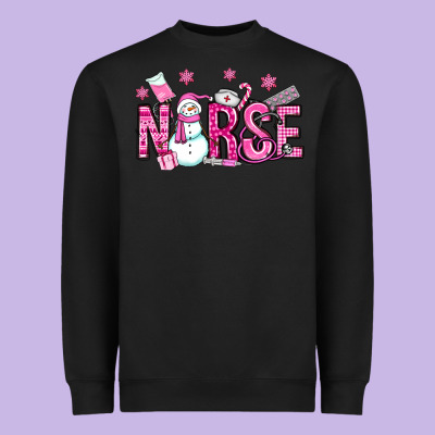 Nurse Pink Christmas Heavyweight Sweatshirt Designed By Oliviacreatesart