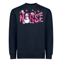Navy nurse pink christmas Heavyweight Sweatshirt - OliviaCreatesArt