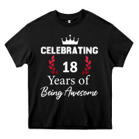 Black 18 years of being awesome, 18 year old birthday gi Heavy Core Tee - tuanDangUi