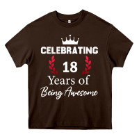 Chocolate Brown 18 years of being awesome, 18 year old birthday gi Heavy Core Tee - tuanDangUi