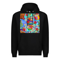 Black hippie coffee cups and flowers and peace seamless pattern bbs Premium Hoodie - BundleAndBundleShop