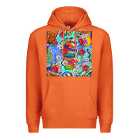 Carrot hippie coffee cups and flowers and peace seamless pattern bbs Premium Hoodie - BundleAndBundleShop