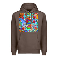 Coffee hippie coffee cups and flowers and peace seamless pattern bbs Premium Hoodie - BundleAndBundleShop