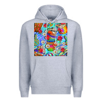 Heather Grey hippie coffee cups and flowers and peace seamless pattern bbs Premium Hoodie - BundleAndBundleShop