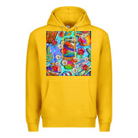Lemon hippie coffee cups and flowers and peace seamless pattern bbs Premium Hoodie - BundleAndBundleShop