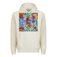 Oatmeal Heather hippie coffee cups and flowers and peace seamless pattern bbs Premium Hoodie - BundleAndBundleShop