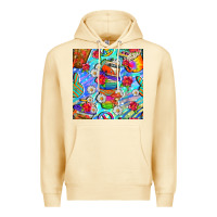 Pina Colada hippie coffee cups and flowers and peace seamless pattern bbs Premium Hoodie - BundleAndBundleShop