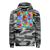 Slate Camo hippie coffee cups and flowers and peace seamless pattern bbs Premium Hoodie - BundleAndBundleShop