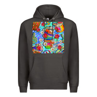 Smoke hippie coffee cups and flowers and peace seamless pattern bbs Premium Hoodie - BundleAndBundleShop