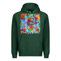 Sports Green hippie coffee cups and flowers and peace seamless pattern bbs Premium Hoodie - BundleAndBundleShop