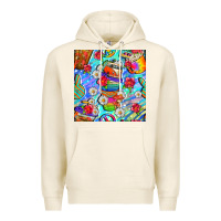 Tofu hippie coffee cups and flowers and peace seamless pattern bbs Premium Hoodie - BundleAndBundleShop