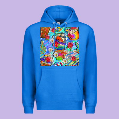 Hippie Coffee Cups And Flowers And Peace Seamless Pattern Bbs Premium Hoodie Designed By Bundleandbundleshop