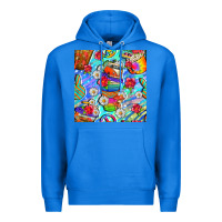 True Royal hippie coffee cups and flowers and peace seamless pattern bbs Premium Hoodie - BundleAndBundleShop