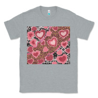 Heather Grey valentine's day hearts with leopard and cowhide Classic Tee - RanaPortraitStore