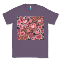 Lavender valentine's day hearts with leopard and cowhide Classic Tee - RanaPortraitStore